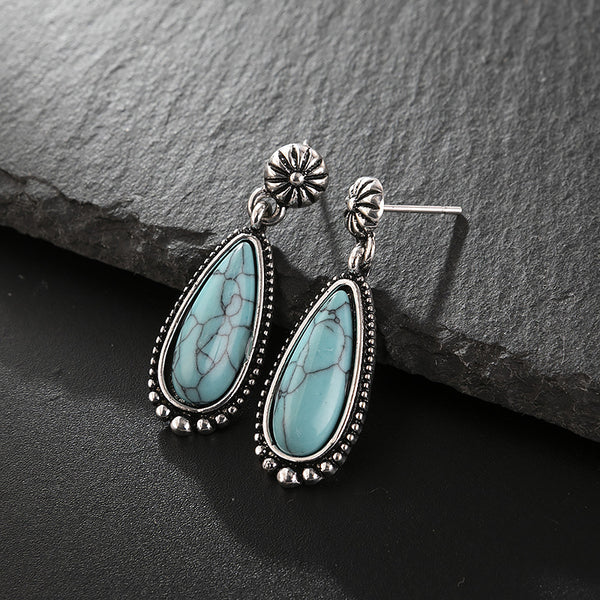 Creative Teardrop-shaped Turquoise Statement Earrings