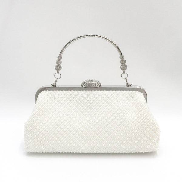Solid-color Fine-bead New Clutch Bag