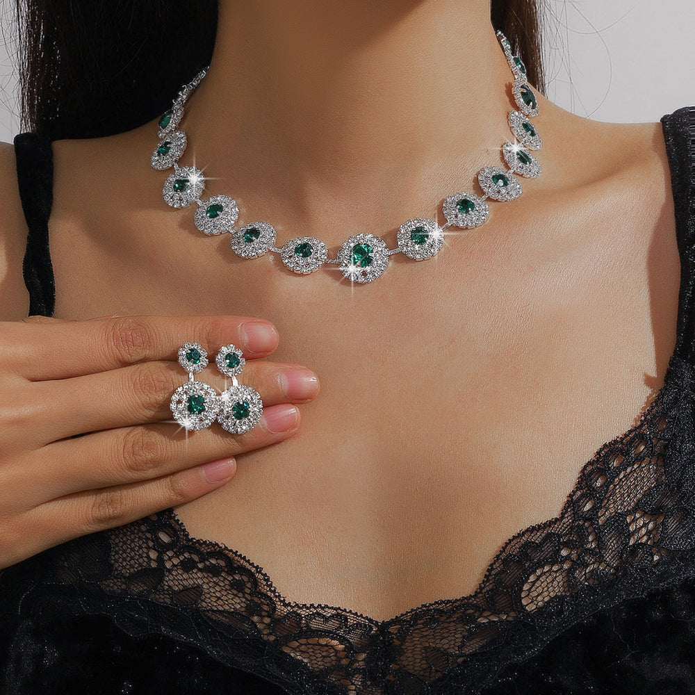 European And American Bridal Jewelry Necklace Earrings Jewelry Suit Banquet Dress Chain Fashion Joker Temperament Accessories
